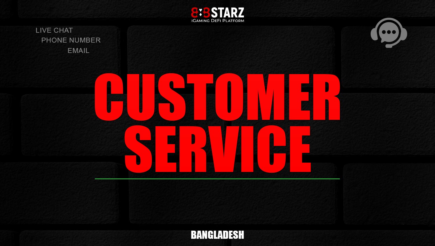 Contact methods for 888Starz Bangladesh customer support.