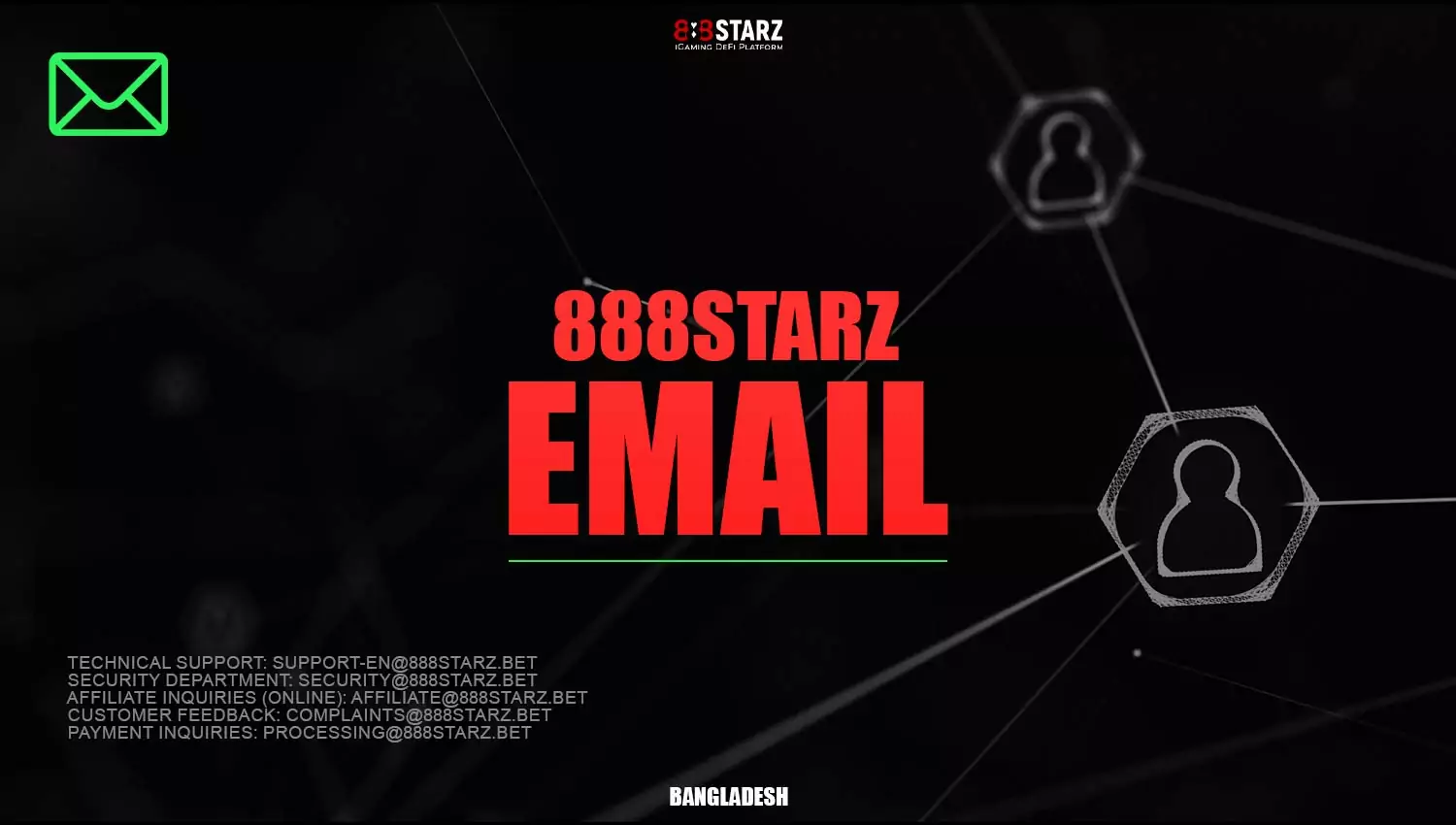 You can contact 888Starz customer support via email.