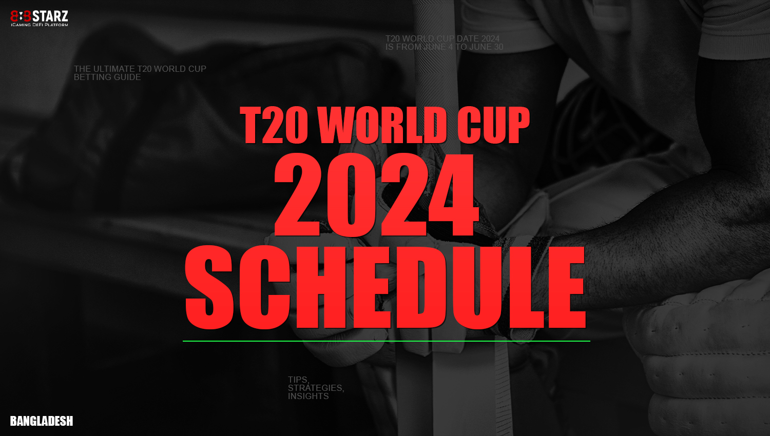 Schedule of ICC T20 World Cup 2024 games available for betting on 888starz