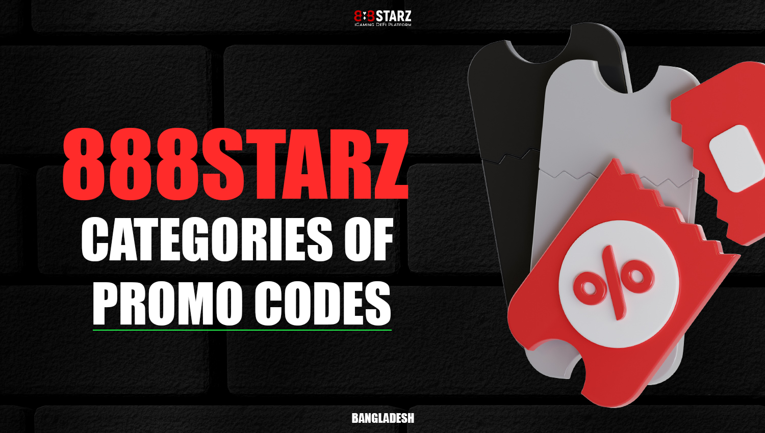 Available categories for applying promo codes 888Starz