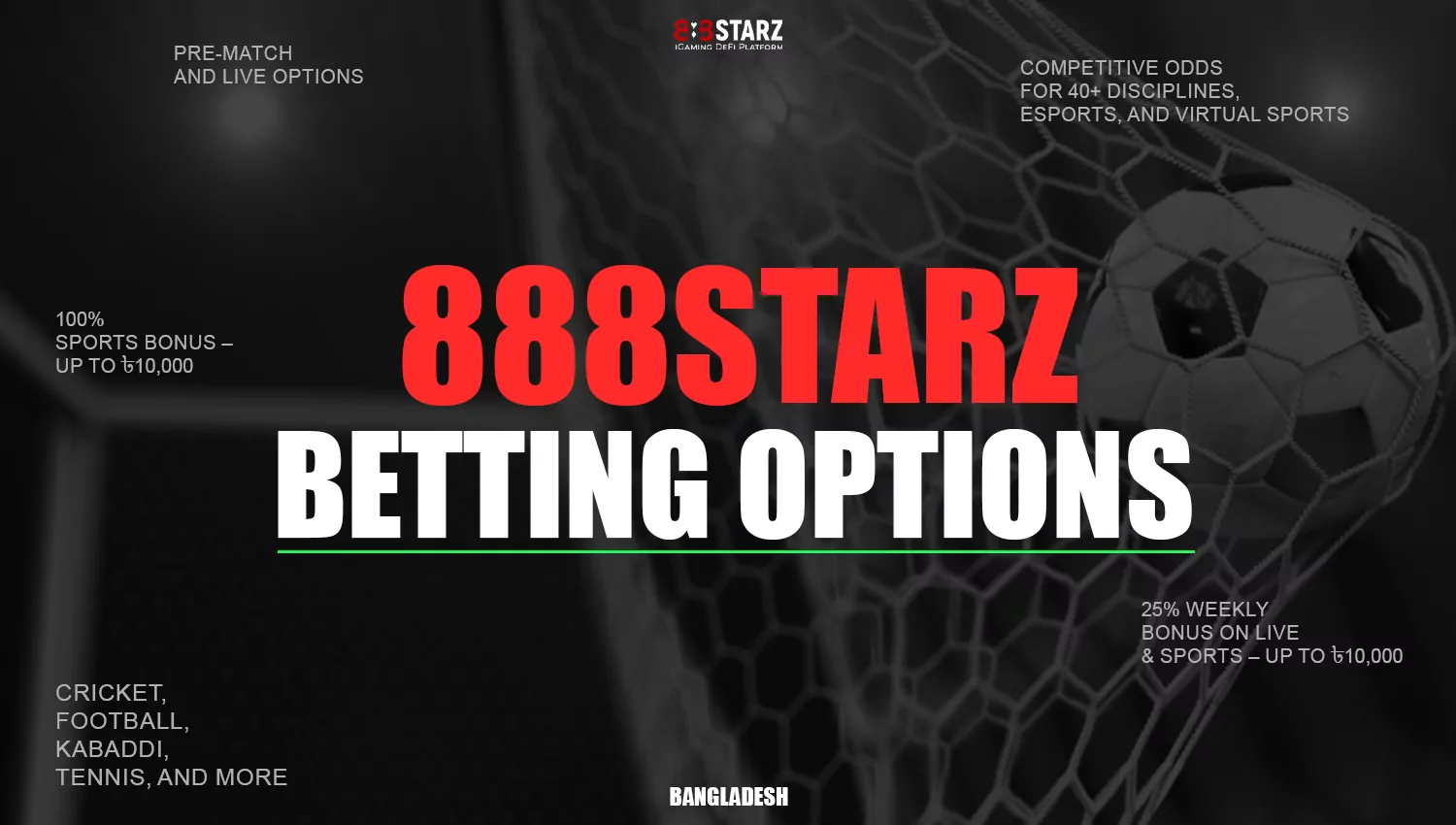 Betting Options Available on 888starz bangladesh 2025