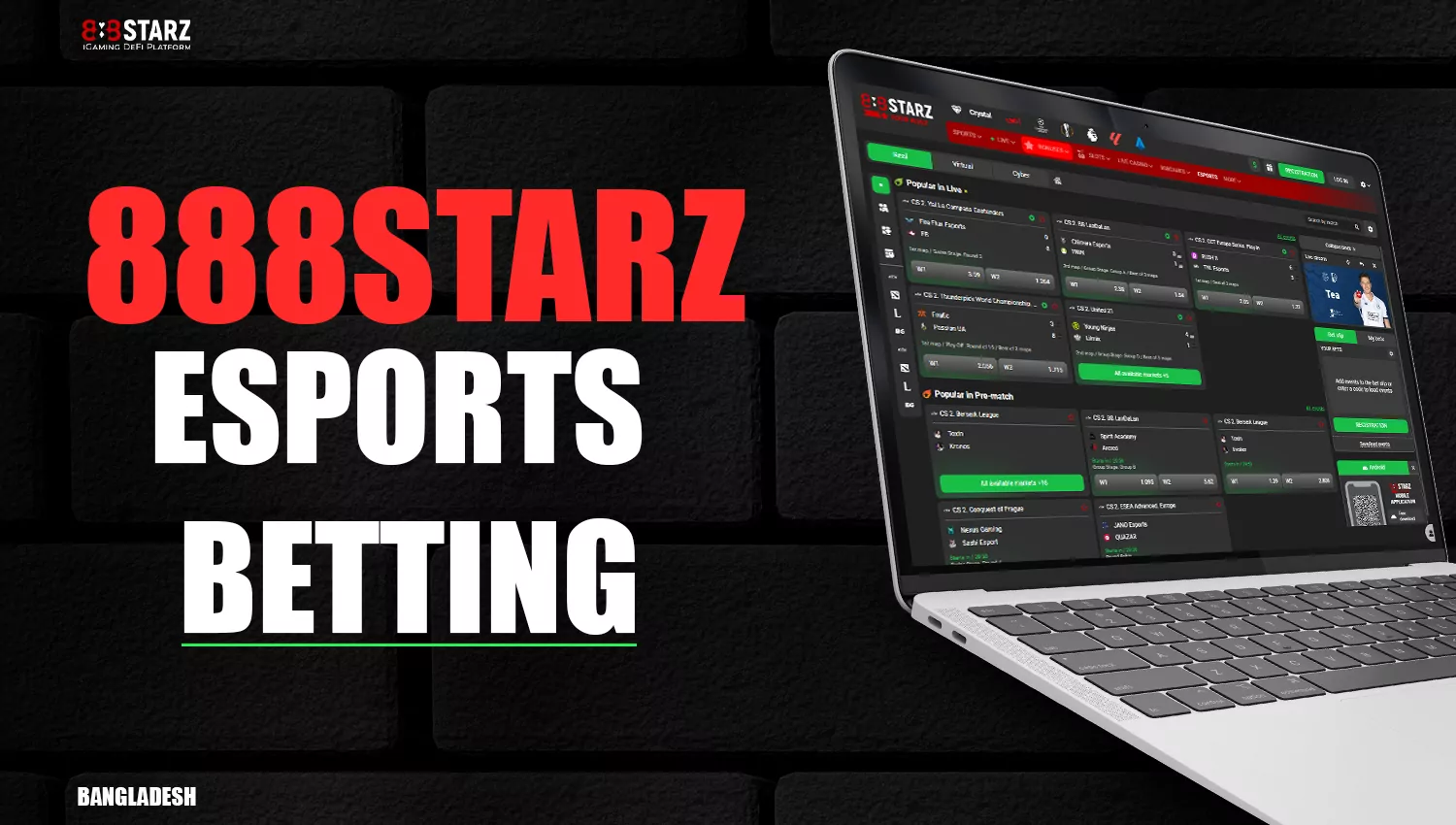 E-sports betting on 888starz online platform