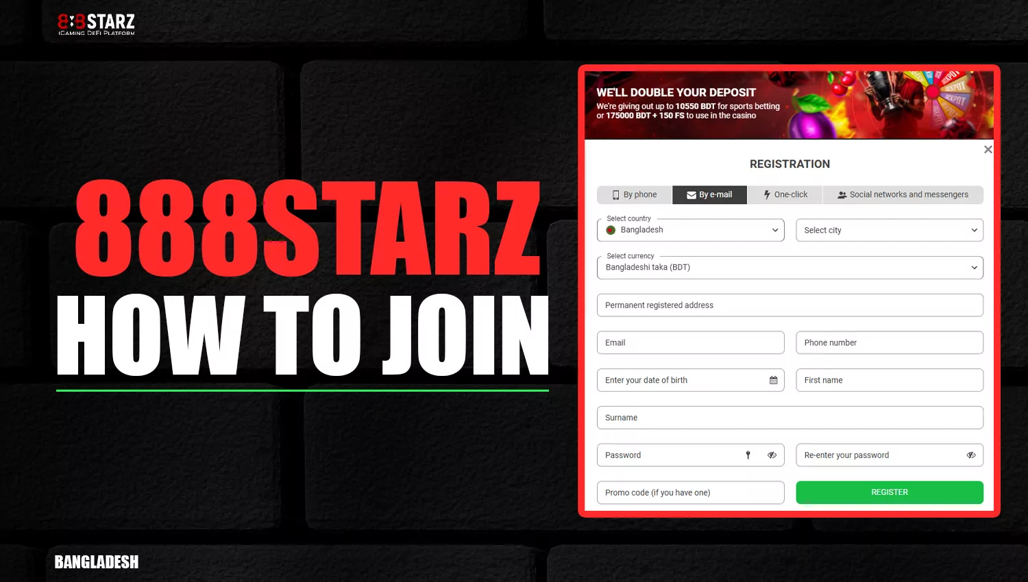 888starz registration for Bangladeshi users