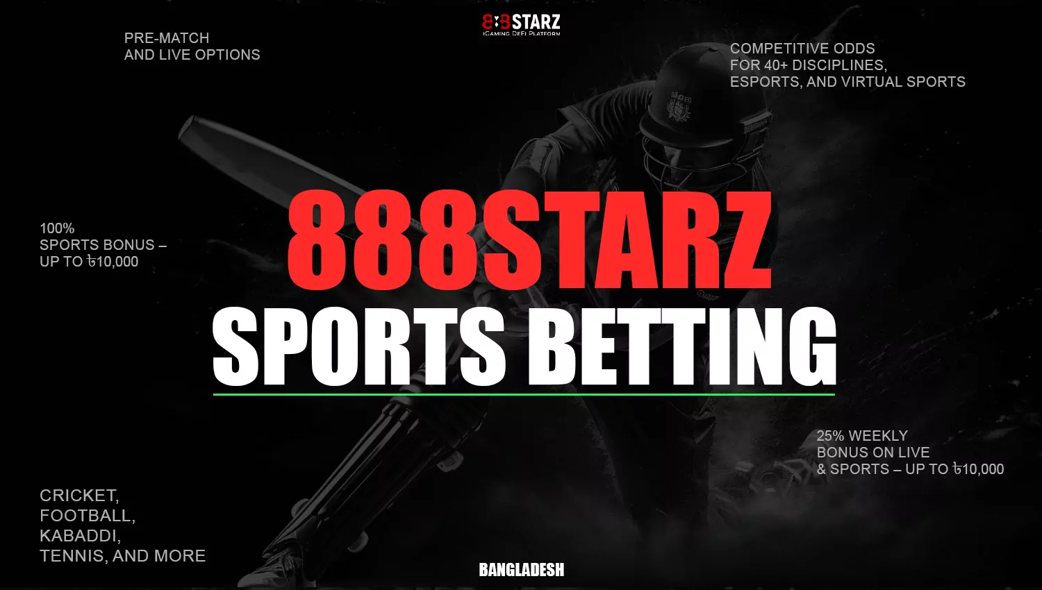 Sports betting on 888starz online platform